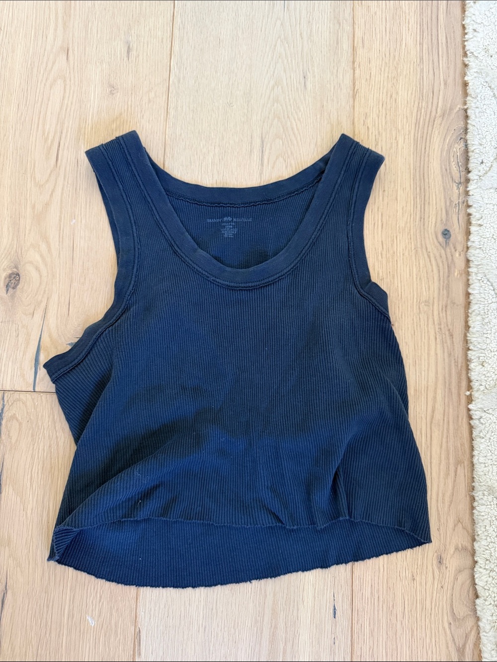 Blue Ribbed Tank Top – Women